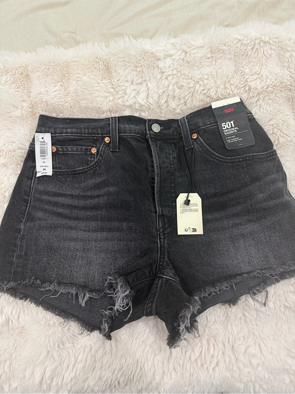 Levi's 501 Original Black Washed Denim Shorts *NEW WITH TAGS!*